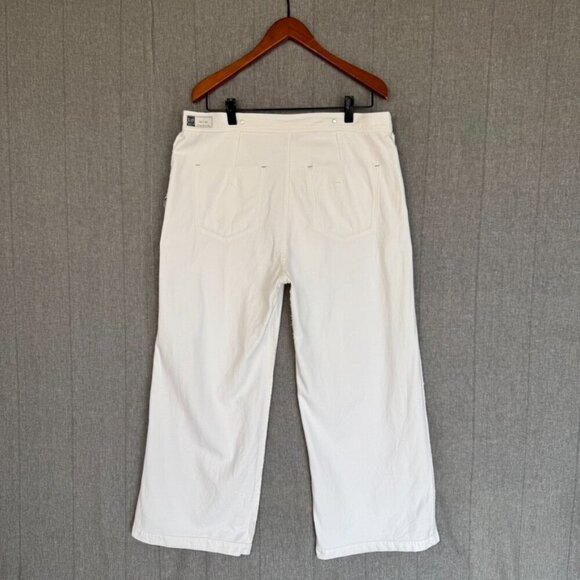 Gap White Ecru High Waist Wide-Leg Suspender Jeans With Washwell Size 16 Short - Picture 11 of 17